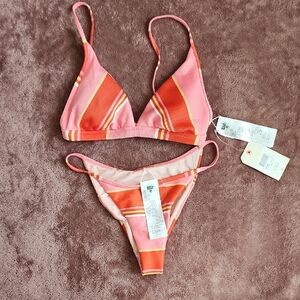 BILLABONG Tanlines Stripe Bikini Set SIZE MEDIUM